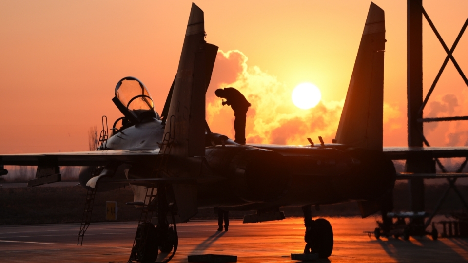 J-11 fighter jets in training