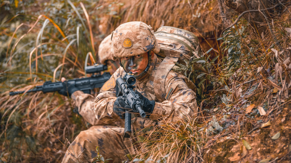 Army cadets in squad tactics training