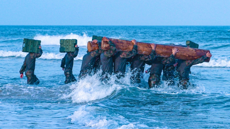 Sailors train in coastal area