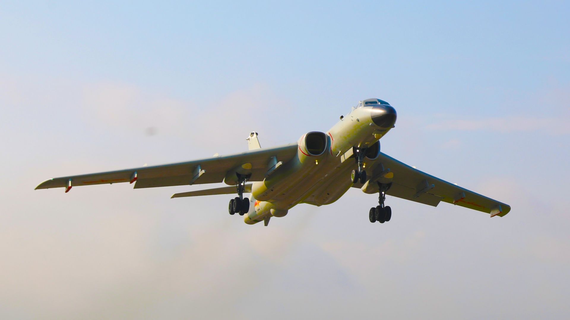 H-6K bombers in flight training