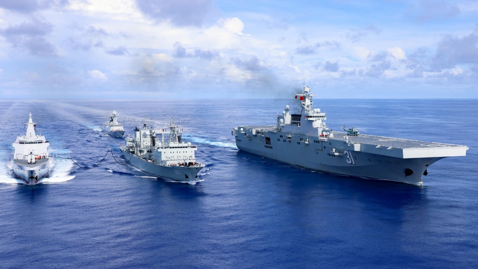 Landing ship flotilla conducts maritime training in far seas