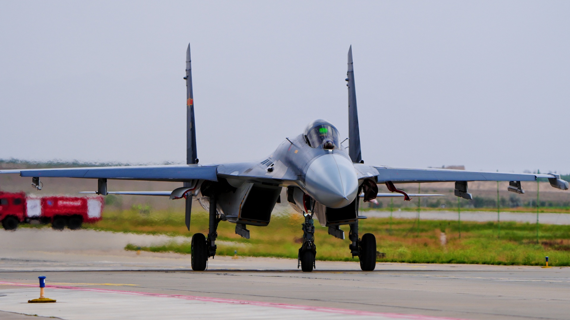 J-11BG fighter jets in air combat training