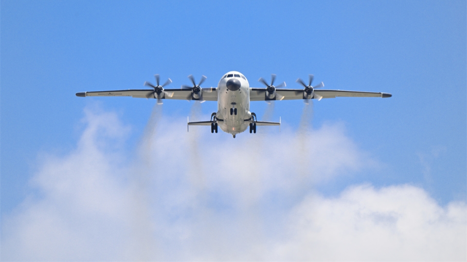 Anti-submarine patrol aircraft in flight training