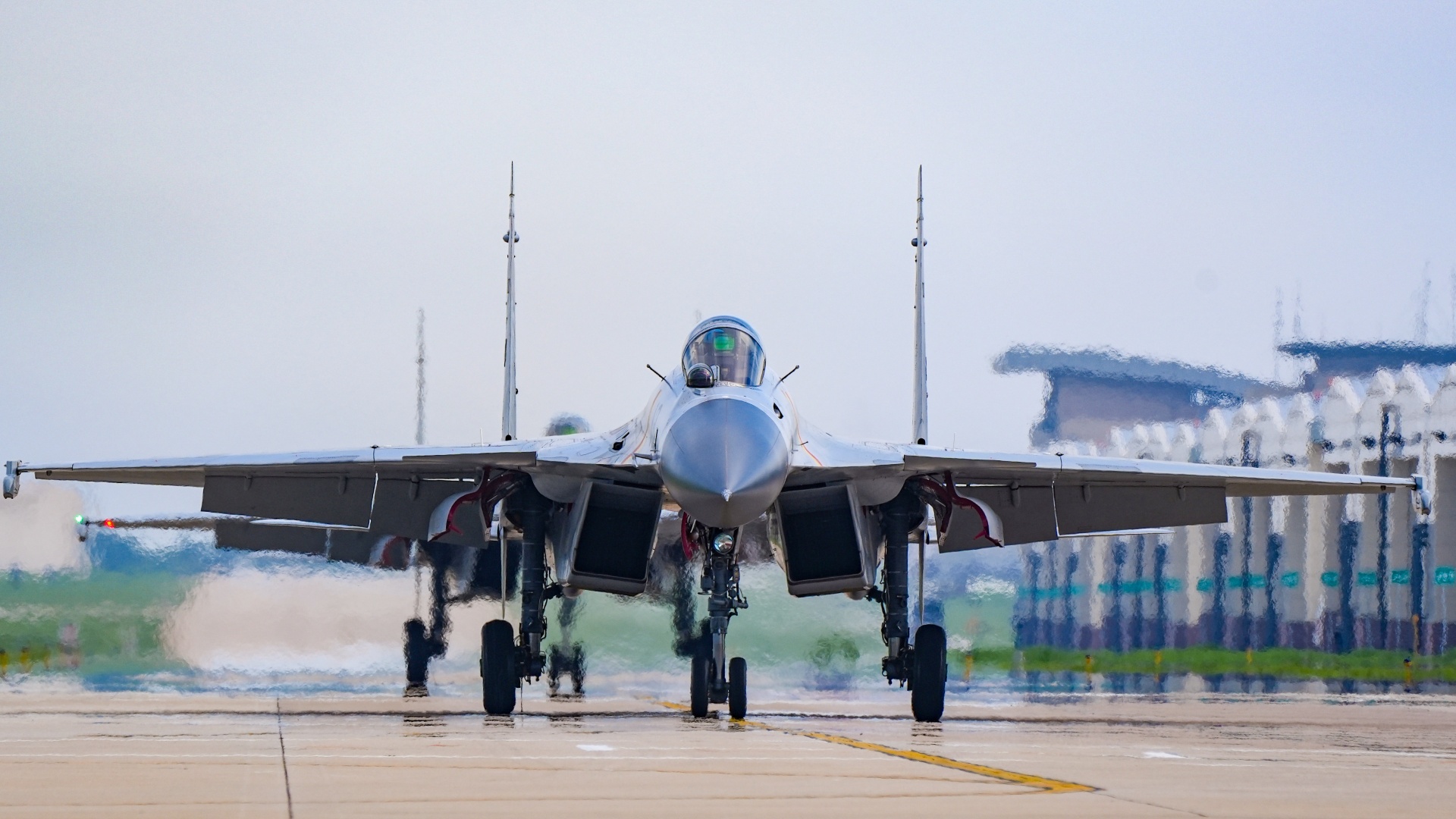 J-15 carrier-based fighter jets in buddy refueling training