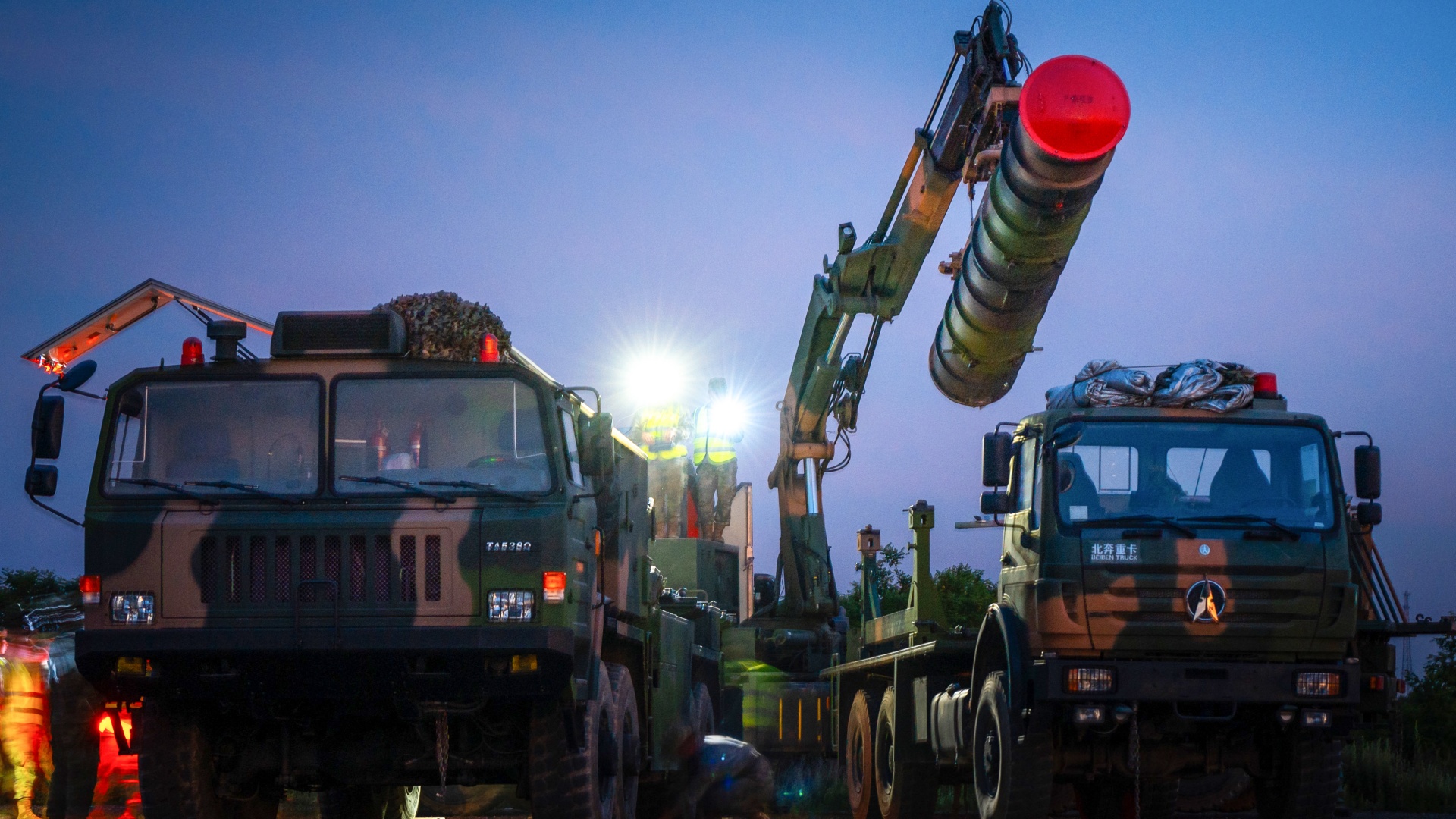 HQ-9 surface-to-air missile systems in live-fire training