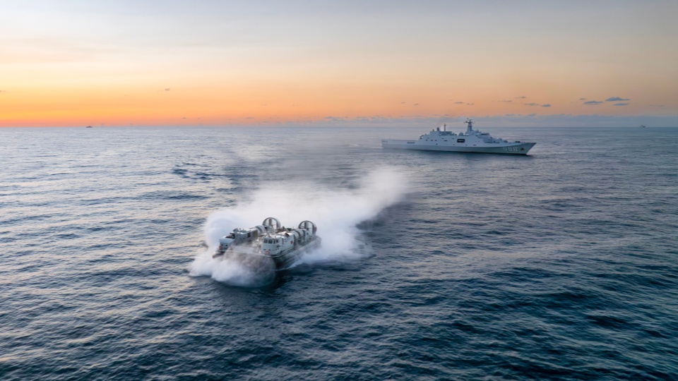 LCAC in well deck ingress and egress training