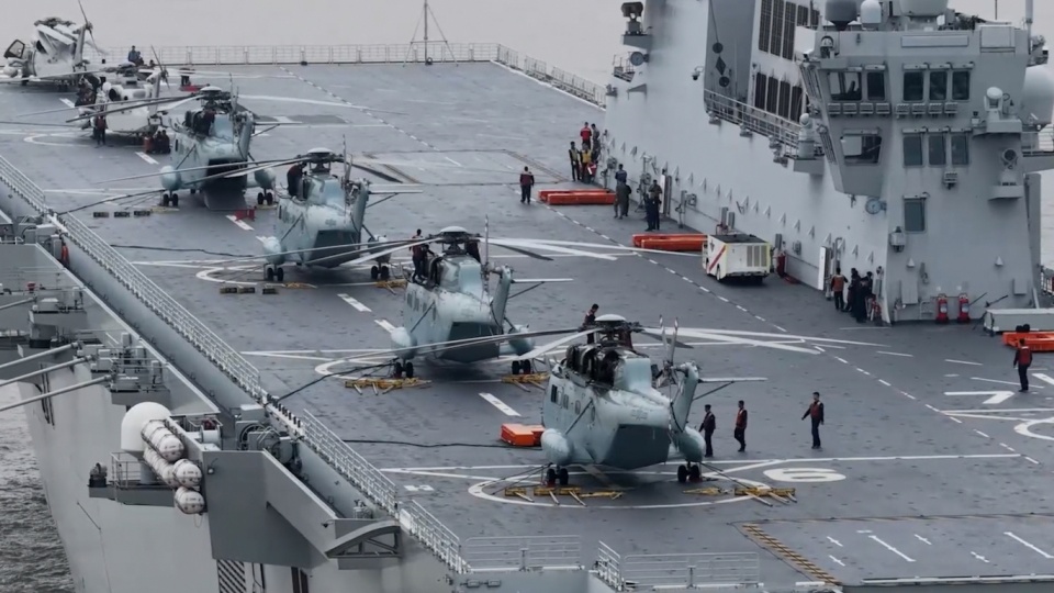 PLA Navy's Amphibious Assault Ship in Training