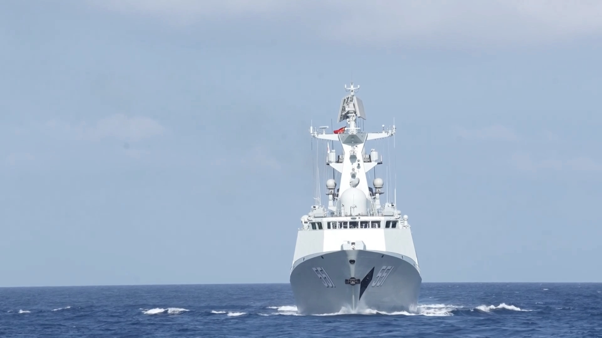 PLA naval task unit conducts live-fire training exercise