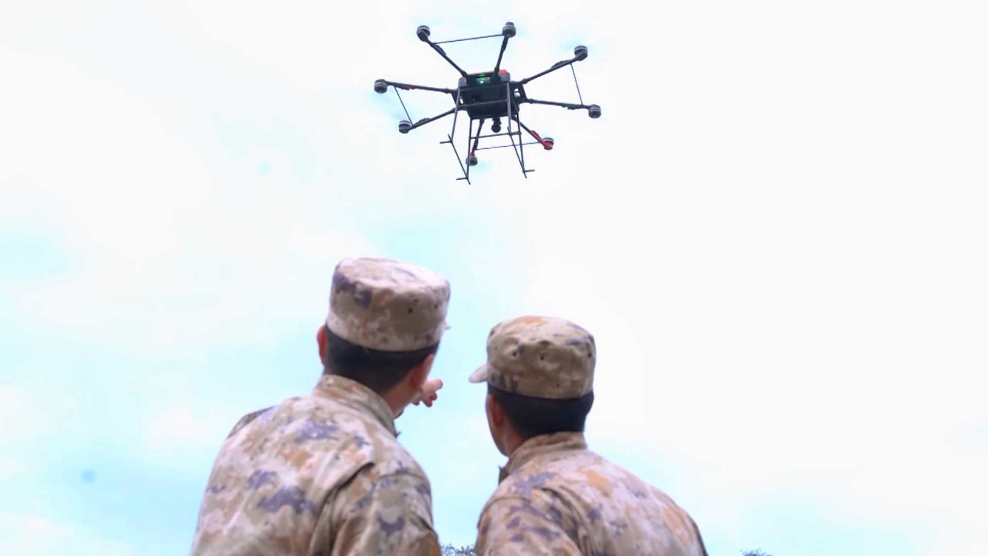 Soldiers Transport Supplies with Drones