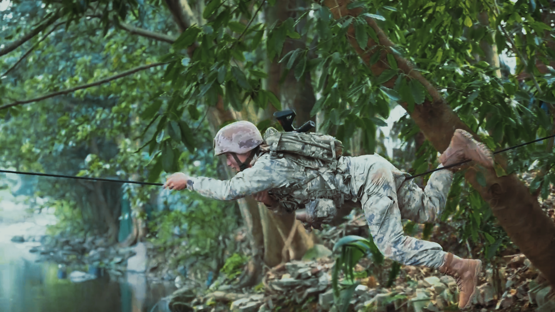 Army Scouts Conduct Combat Training In Jungle