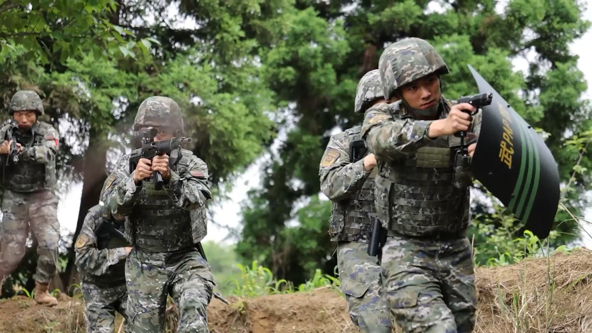 Armed Police Soldiers in Search and Annihilation Training