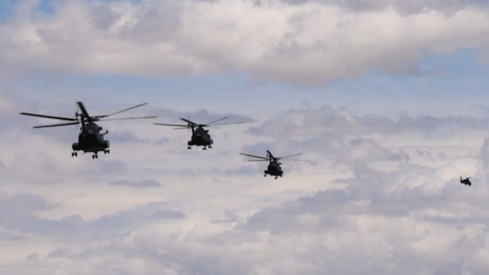 PLA Army Helicopters in Air-Ground Coordination Training