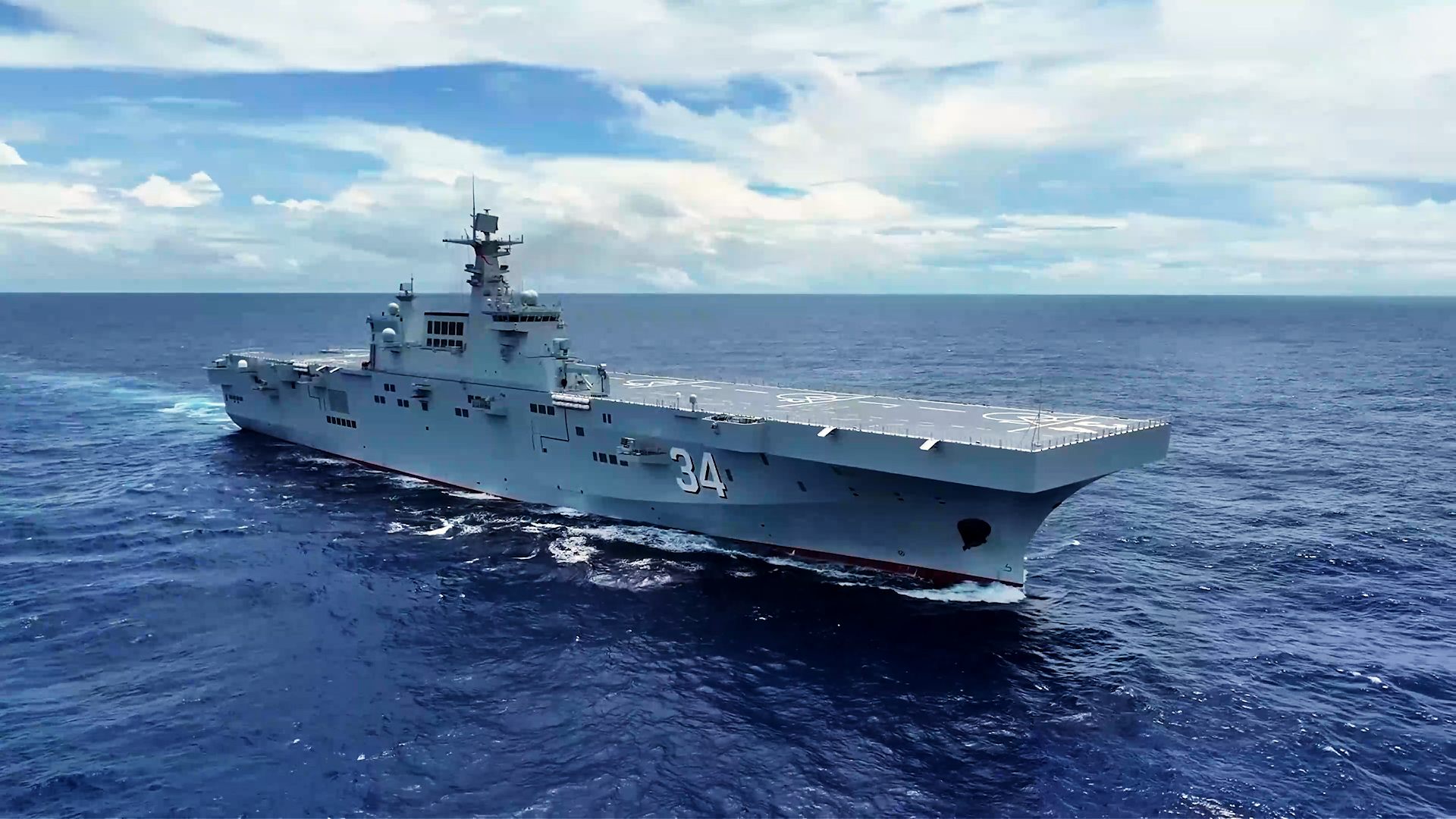 Amphibious Assault Ship Hubei in Comprehensive Training Assessment