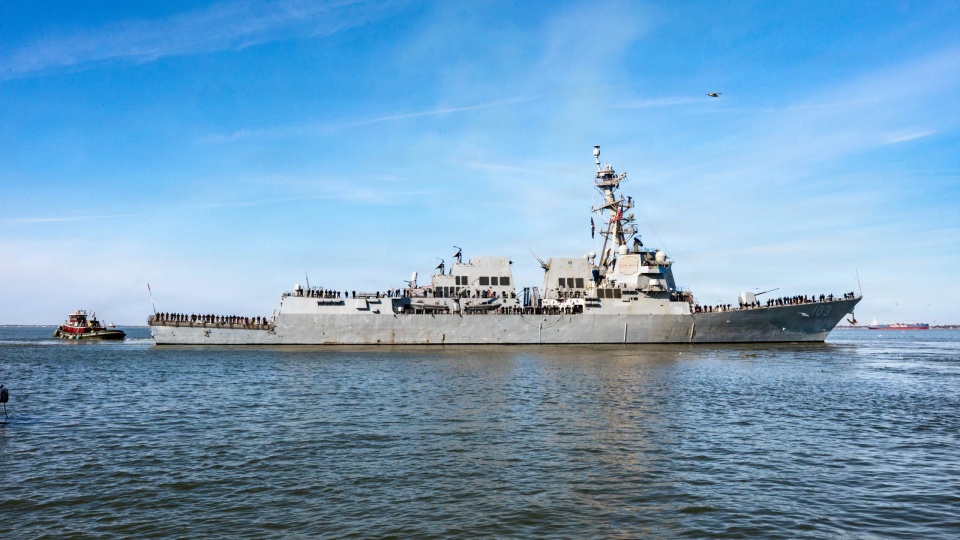 U.S. Navy destroyer, supply ship collide in Caribbean Sea