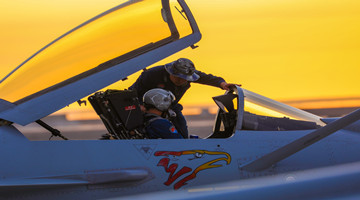 Fighter jets take off for training over Qilian Mountains