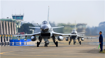 Fighter jets perform aerobatic flight