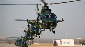Z-9 helicopters execute hover checks
