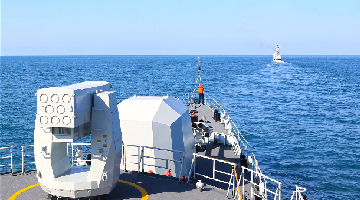 Frigate flotilla steams during maritime training