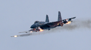 J-15 fighter jet drops bombs