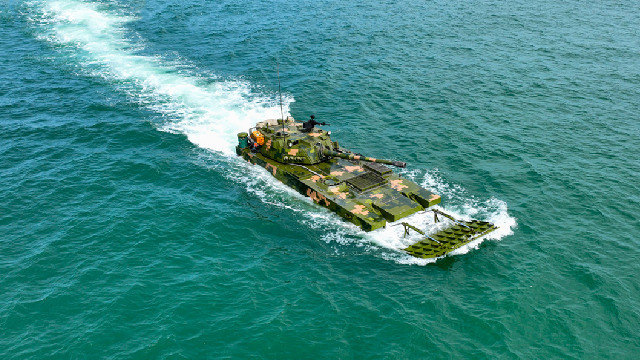 IFVs conduct assault wave formation training