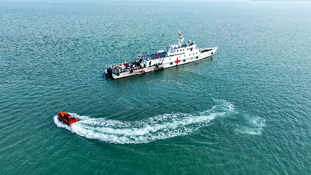 Service ship in maritime training