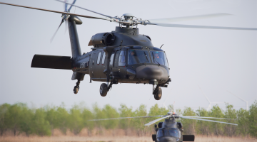 Helicopters lift off for flight training