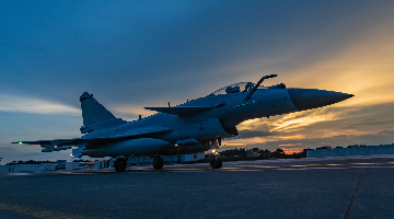 J-10 fighter jet taxis on runway