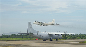 Anti-submarine patrol aircraft flies to designated area