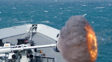 Warship engages in live-fire shooting assessment