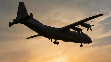 Y-9 anti-submarine patrol aircraft takes off for training