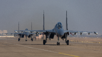 Su-30 fighter jets engage in flight training