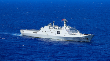 PLA naval vessels sail toward open sea