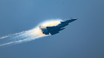 J-10 fighter jet fires rocket projectile