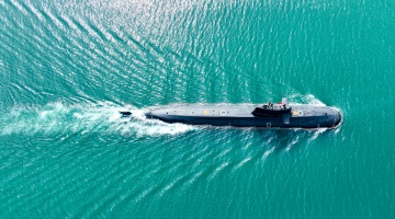 Submarine sails in silence