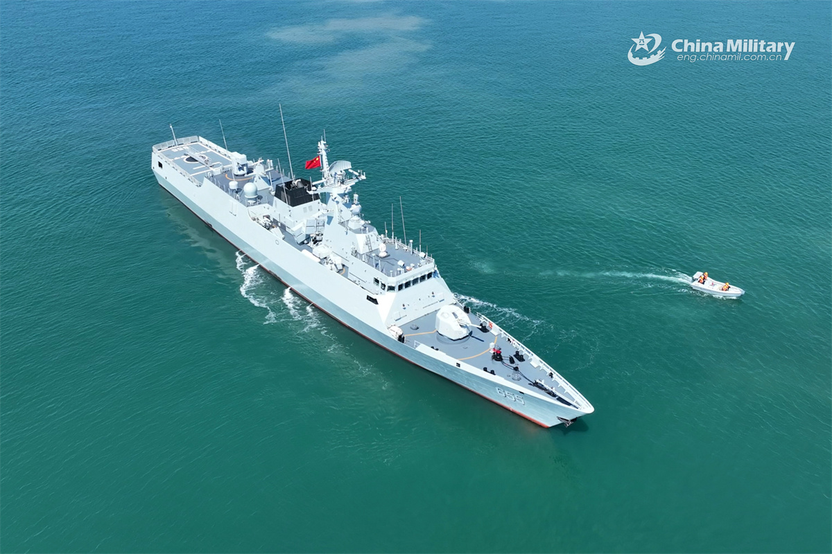 Type 056A corvette Huangshi in maritime training - Photos China - 中国军网（英文版）