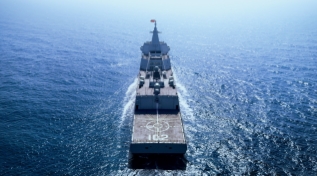 PLA naval vessels in maritime training