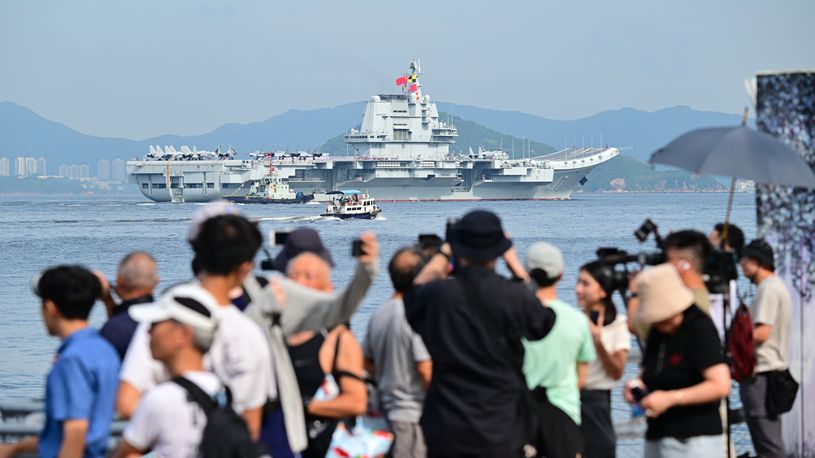 Naval fleet led by aircraft carrier Shandong arrives in Hong Kong