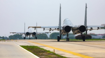 Fighters line up for training mission