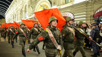 Rehearsal for Victory Day military parade held in Moscow, Russia
