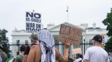 People in Washington, D.C. protest against U.S. air strikes on Iran's nuclear facilities