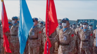 Chinese peacekeepers attend UN Day celebration at invitation