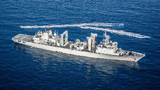 Naval ship Taihu completes nighttime replenishment
