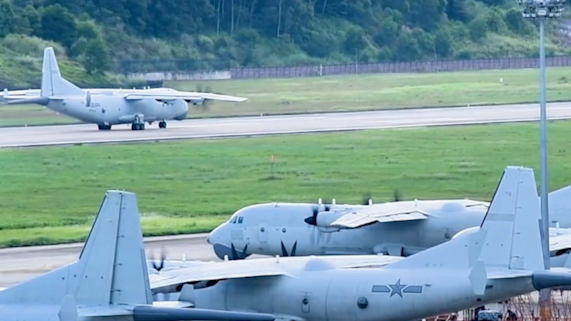 Y-9 Anti-submarine Patrol Aircraft in Patrol