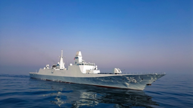 PLA Navy's Type 054B Frigate in Live-fire Training
