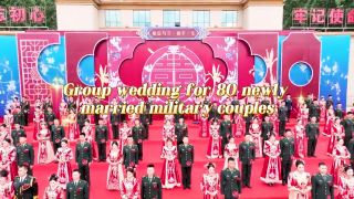 Group wedding for 80 newly-married military couples