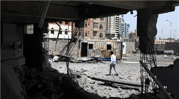 Aftermath of Saudi-led airstrikes in Sanaa, Yemen