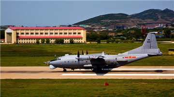 Multi-type reconnaissance aircraft take off in Liaodong Peninsula