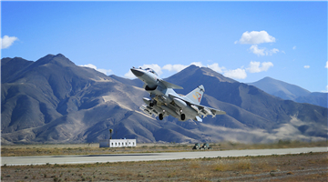 J-10 fighter jet takes off for patrol mission