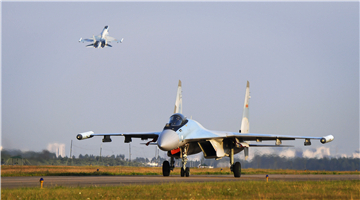 Su-35 fighter jets take off for round-the-clock training