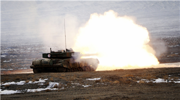 ZTZ-96A MBT fires at mock targets